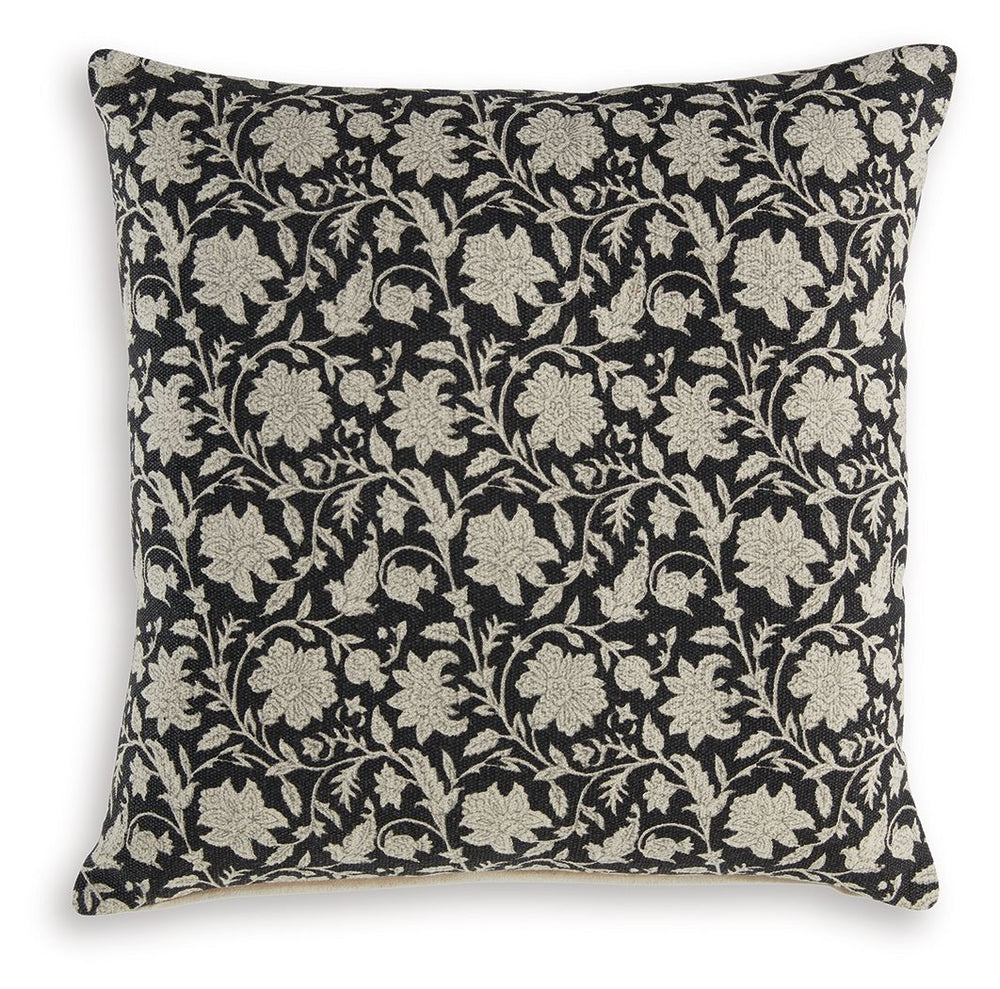 Let casual, charming style blossom. With hues of black, ivory and gray coming together in a simply chic floral design, this accent pillow is an eye-catching addition to your sofa or bed. What a chic way to bring a pop of pattern to neutral spaces.<br/><br