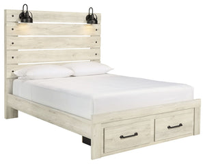  this queen panel storage bed makes itself at home. The wispy whitewash palette enhances without covering the grain for that weathered look you crave. Love to read 