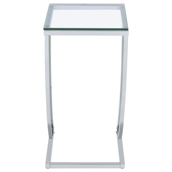 Cayden - Rectangular Glass Top Sofa Side Table - Chrome