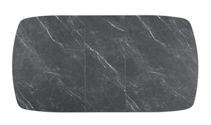 Potero - Faux Marble Extension Leaf Dining Table - Black
