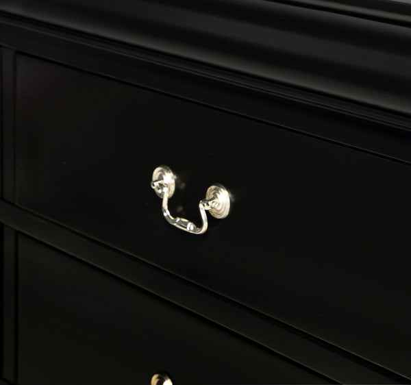 Louis Philip - King 5 Piece Bedroom Set - Black