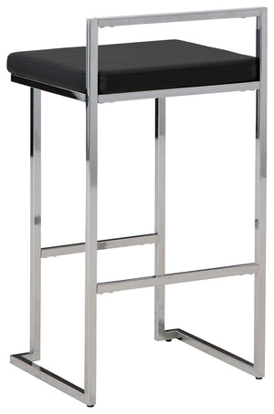Madanere - Black / Chrome Finish - Tall UPH Stool (Set of 2)