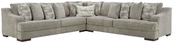  this stylish sectional steps in as a contemporary spot for impromptu entertaining. <h4><b>Bayless - Smoke - LAF Sofa</b
