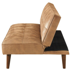 Jenson - Upholstered Tufted Convertible Sofa Bed - Saddle Brown