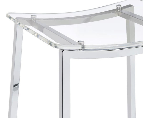 Jovani - Acrylic Backless Bar Stool (Set of 2) - Chrome