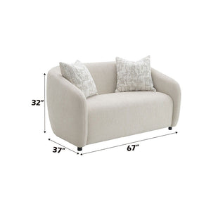 Etienne - Loveseat With 3 Pillows - Beige Linen