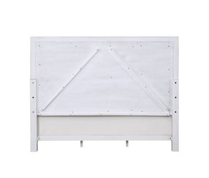 Katia - Queen Bed - Gray Linen & White Finish