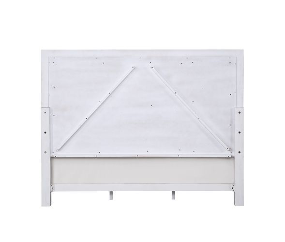 Katia - Queen Bed - Gray Linen & White Finish