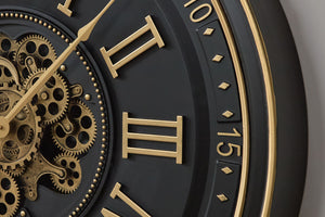 Dairton - Black / Gold Finish - Wall Clock