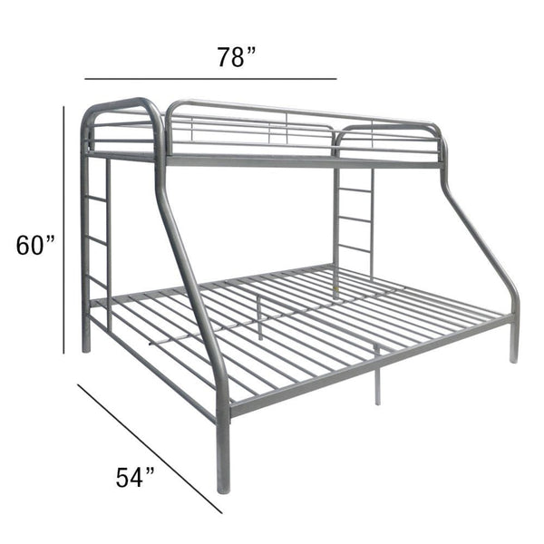 Tritan - Twin Over Full Bunk Bed - Silver