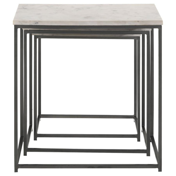 Medora - 3 Piece Marble Top Nesting Table Set - White