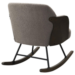 Paige - Boucle Upholstered Mid Back Rocking Chair - Taupe