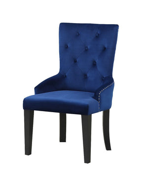 KD, Parson Chair (High Back) Stationary Seat: Standard Dining Height Padded SEAT & BACK: Fabric (Solid Pattern) Nail-head Trim, Pull-Ring (Outside) Padded Seat Apron Padded Backrest (Button Tufted Inside) Seat Construction: Padded Apron Seat () Wooden Tap