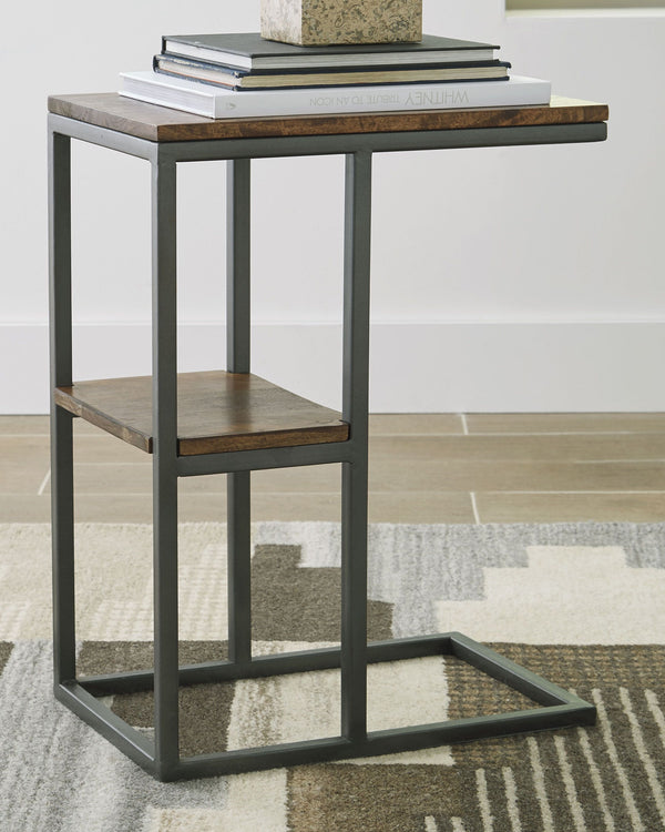  which combines rustic wood and black metal