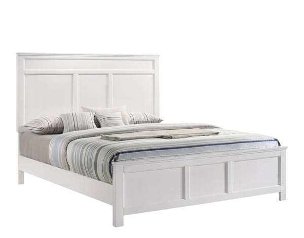 The Andover Wood Panel Bed in White is a perfect blend of durability, versatility, and contemporary style, making it a standout addition to any bedroom. Expertly crafted from solid Rubberwood, manufactured woods, and wood veneers, this bed is built to las
