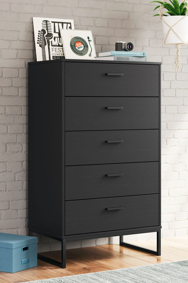  this chest of drawers is inspired by chic design. A matte black finish and dark pewter-tone handles offer an elegant touch to this so-cool piece. It beautifully blends the hues of natural living with the edginess of your modern lifestyl