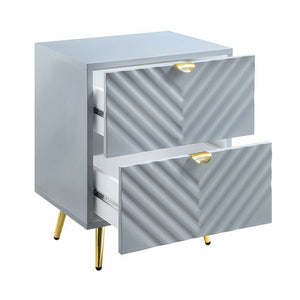 Gaines - Nightstand - Gray High Gloss Finish