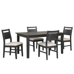 The Sable Crest 5 Piece Dining Set brings lasting quality and sophisticated design to your dining space. Crafted from solid Rubberwood, premium engineered woods, and finished with real Oak wood veneers, this set balances robust construction with a refined