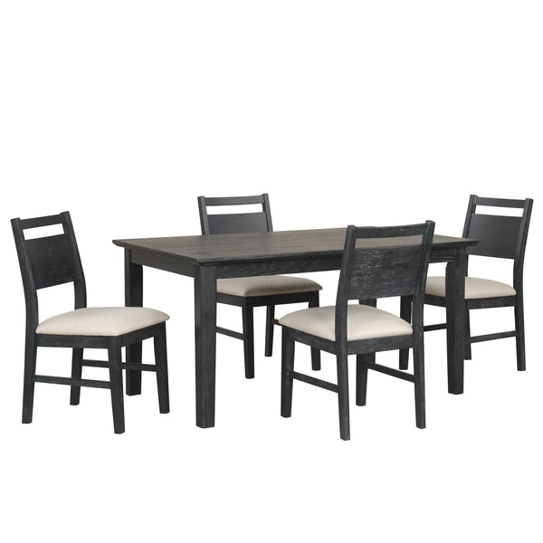 The Sable Crest 5 Piece Dining Set brings lasting quality and sophisticated design to your dining space. Crafted from solid Rubberwood, premium engineered woods, and finished with real Oak wood veneers, this set balances robust construction with a refined