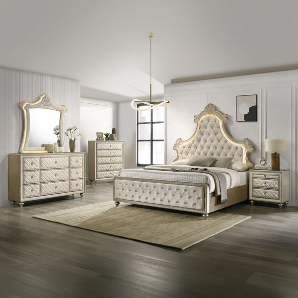  Safety Stop Included Glass Top Nightstand & Dresser Wooden Legs