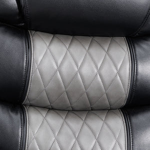 Nikko - Sofa With Dual Recliner - Black / Gray