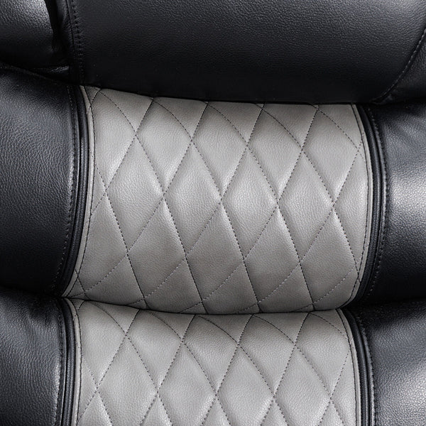 Nikko - Sofa With Dual Recliner - Black / Gray