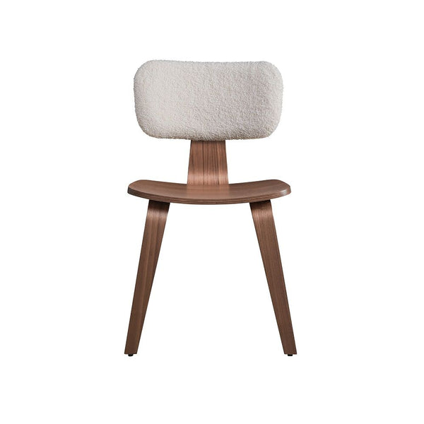 Casson - Side Chair (Set of 2) - White Boucle & Walnut