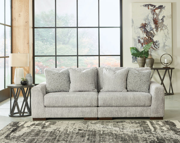 Sit back and enjoy the velvety softness of this sectional. Its contemporary design is accentuated by a subtle chevron pattern that masters the art of smart and sophisticated style. <h4><b>Regent Park - Pewter - LAF Corner Chair</b></h4> <table width=-"100