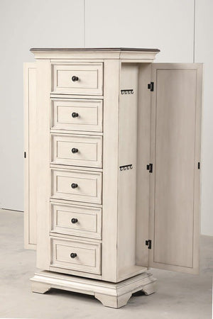  while the velvet lined drawers add a touch of el