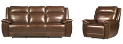 Elevate your living area with the Jameson Sofa Group-'s three piece set. Deep Hickory colored leather covers these Zero-Gravity pieces in a setting that comfortably seats six.<br/><br/><b>Product Features</b><ul><li>Covered in supple leather with custom m