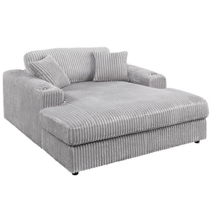 Hilde - Chaise With 2 Pillows - Light Gray