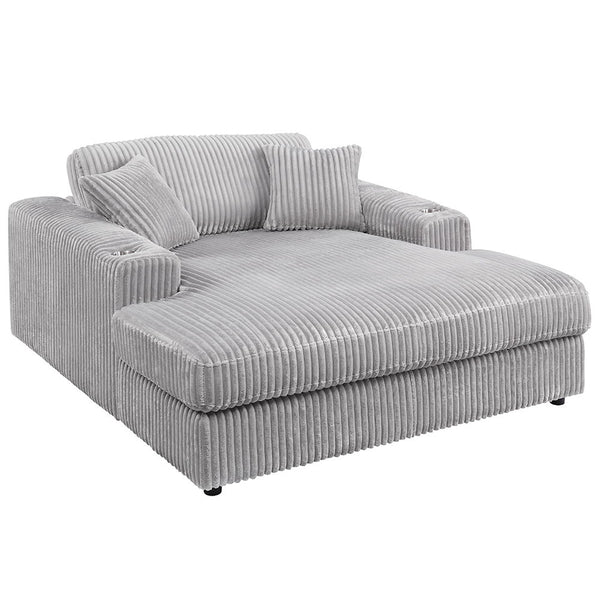 Hilde - Chaise With 2 Pillows - Light Gray