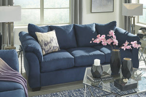 this set is the ideal merger of modern flair and classic staying power. <h4><b>Darcy - Blue - Sofa</b></h4> <tab