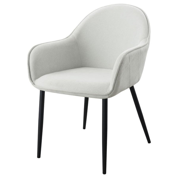 Emma - Fabric Upholstered Dining Arm Chair (Set of 2) - Fog Gray