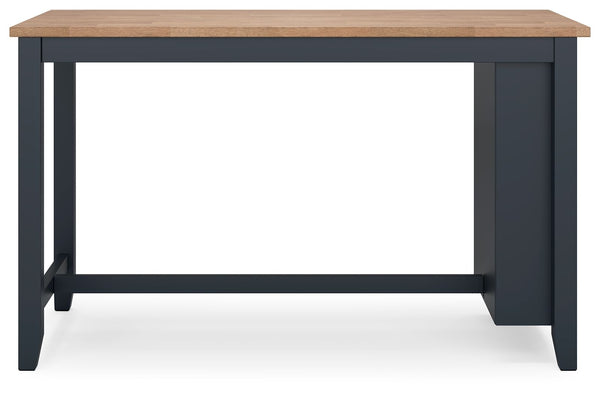 Gesthaven - Natural / Blue - Rectangular Dining Room Counter Table
