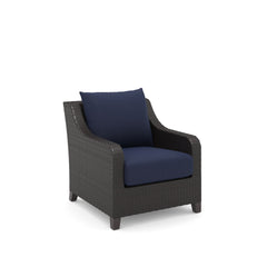 Introducing the Skye Outdoor Patio Chair Set in rich Navy Blue, a must-have addition to your outdoor space. Comprised of 2 Club Chairs, this set is crafted with durable aluminum frames and a baked-on powder finish to ensure longevity and scratch resistanc