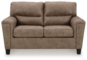 This decidedly modern loveseat proves less is more, bringing simply inviting style to your living room. Take the guesswork out of decoratingâ€”its warm faux leather has a universal appeal, pairing with casual and contemporary aesthetics alike. All you nee