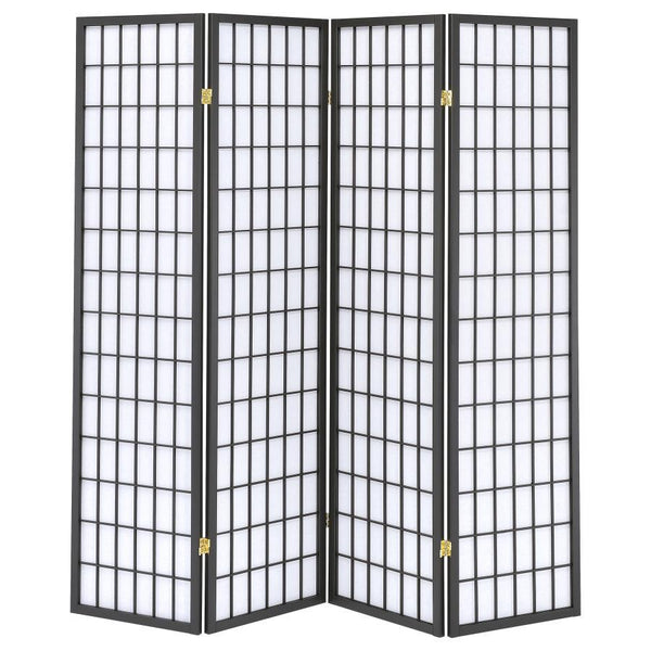 Roberto - 4-Panel Room Divider Folding Shoji Screen - Dark Gray