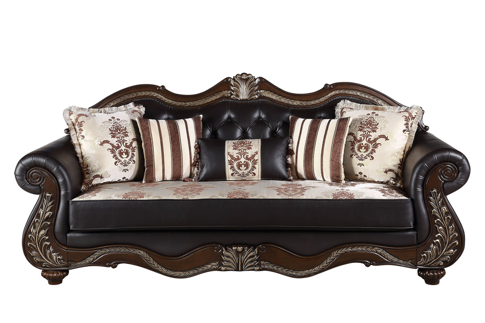 The Royal Classics Maximus Living Room Sofa blends heirloom-quality craftsmanship with timeless elegance, making it a luxurious addition to any refined living space. Expertly crafted from solid pine and adorned with premium polyurethane carvings, this sof