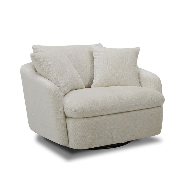 Boomer - Large Swivel Chair With 2 Toss Pillows (Set of 2) - Utopia Sand