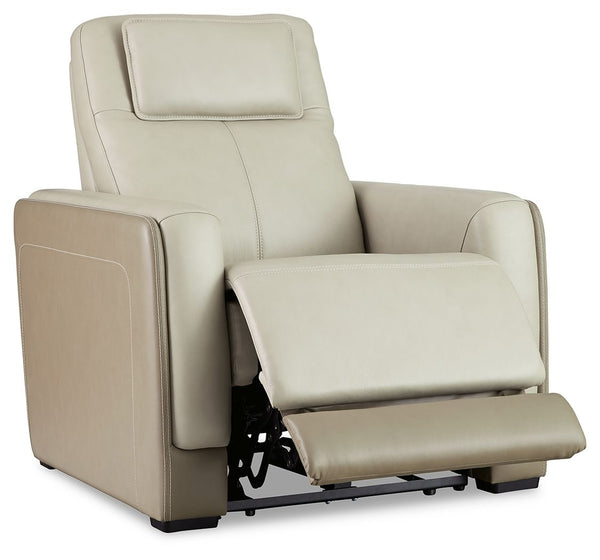  with two-tone upholstery in neutral hues creating subtly striking visual intrigue. And with one-touch reclining