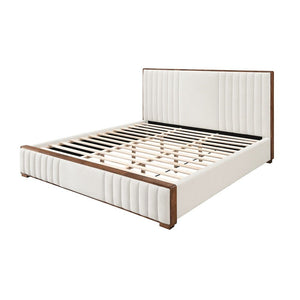 Kaleea - Queen Bed - Beige & Walnut