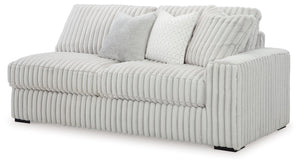This right-arm facing sofa is made with polyester upholstery. Pairs with other items in the series to make a sectional.<br><br><b>Additional Dimensions</b><br><ul><li>Arm height: 27-"</li><li>Seat depth: 26-"</li><li>Seat height: 24-"</li><li>Top of cushi