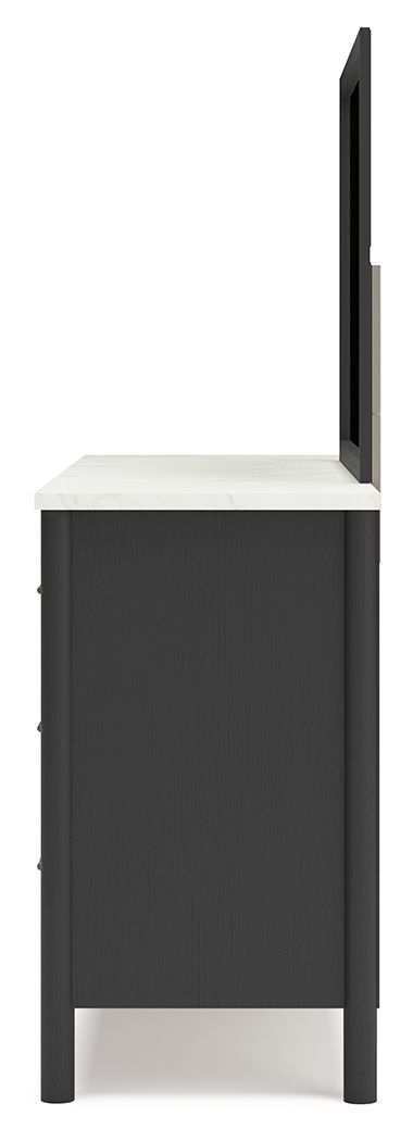 Cadmori - Black / White - Dresser and Mirror