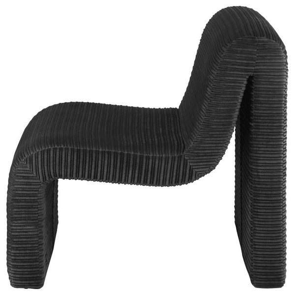 Drayton - Upholstered Curved Armless Accent Chair - Black