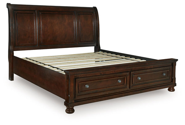 Porter - Rustic Brown - California King Sleigh Storage Bed