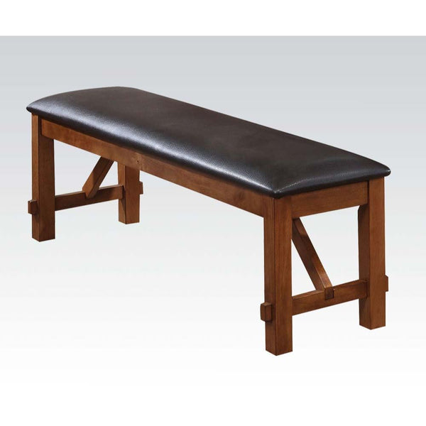 KD, Bench without Storage (Armless/Backless) Padded Seat: Espresso PU Cushion Wooden Apron Seat & Square Leg: Wood (Rbw), 58mm Leg<br/><br/><b>Product Features</b><ul><li>Bench without Storage (Armless/Backless)</li><li>Padded Seat: Espresso PU Cushion</l