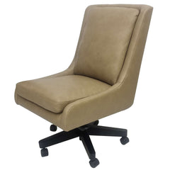 With its armless design for easy movement and supportive pillowtop seat, this desk chair adds class and style to any office. The pneumatic gas lift makes it easy to adjust the height, and the base is covered with a walnut finish. The rolling casters allow