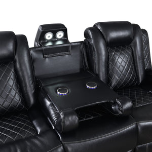 Orion - LAF Sofa With Dual Recliner - Black