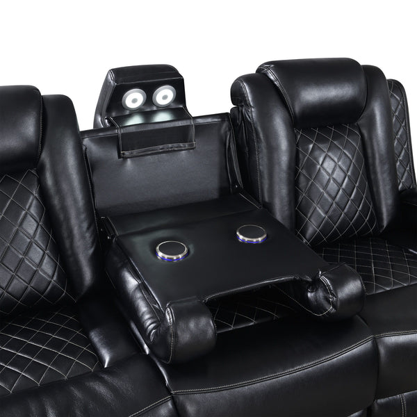 Orion - LAF Sofa With Dual Recliner - Black